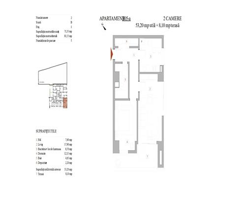 Gara, apartament cu 2 camere et.1, Bloc nou